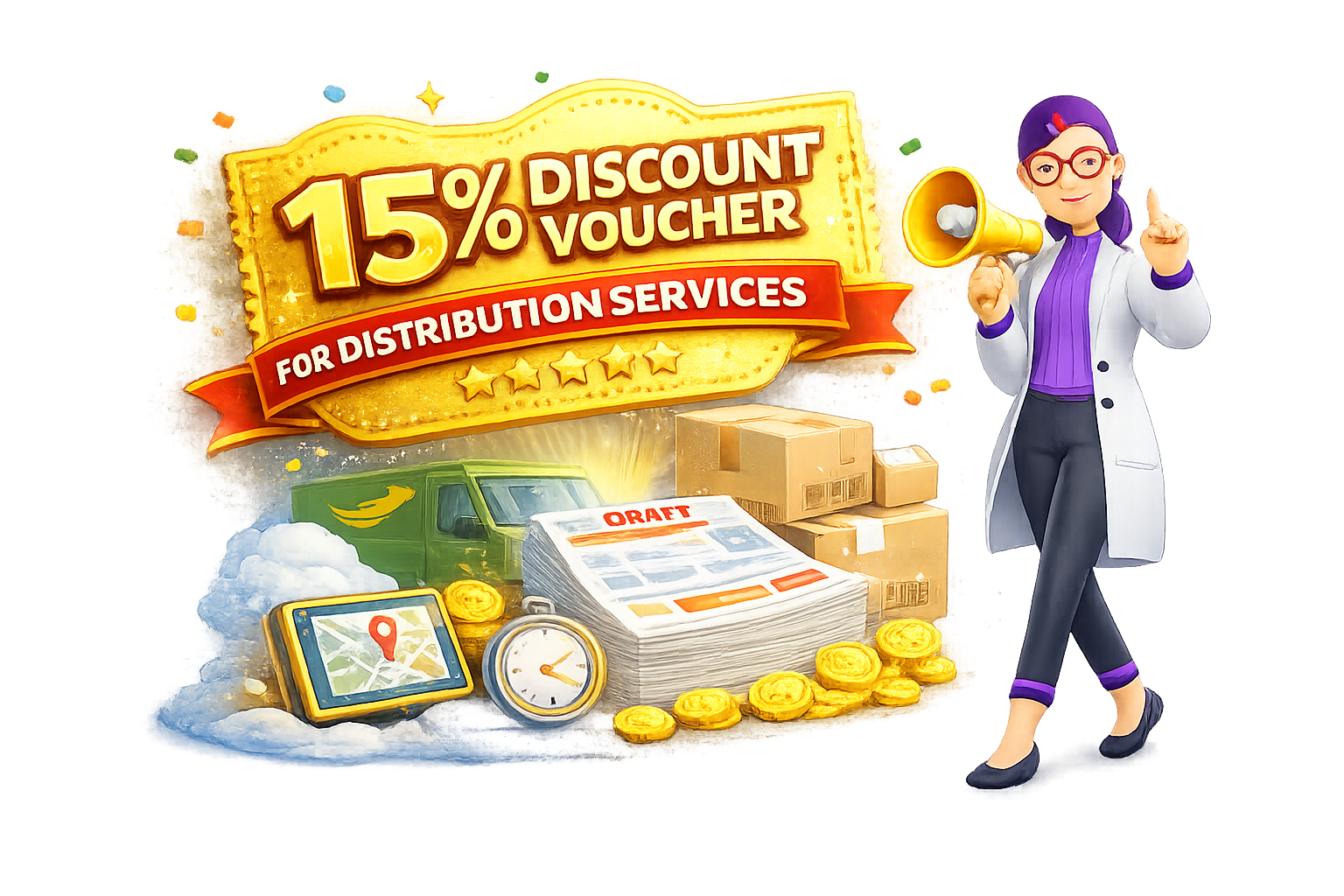 15% Discount Voucher for Distribution Services