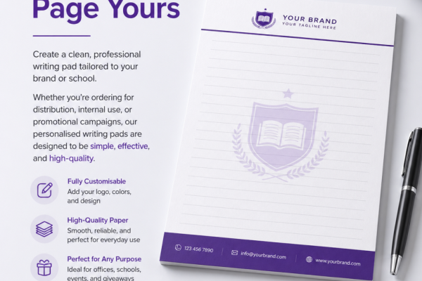 Personalised Writing Pad Printing – Make Every Page Yours