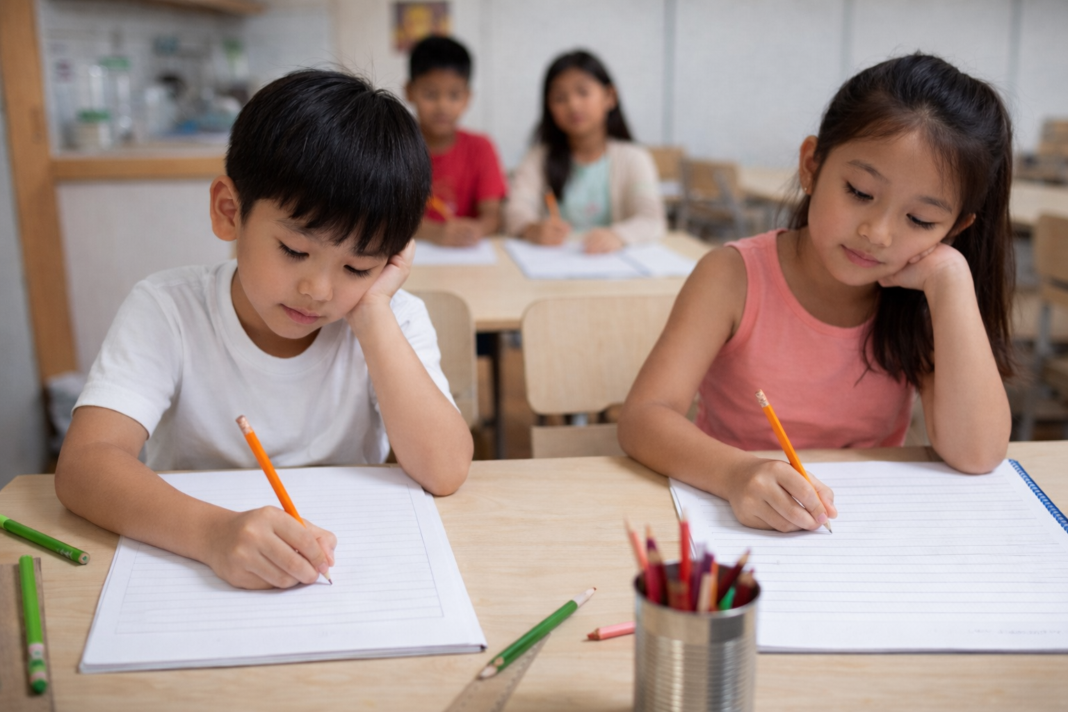 students-writing-on-a-paper 2